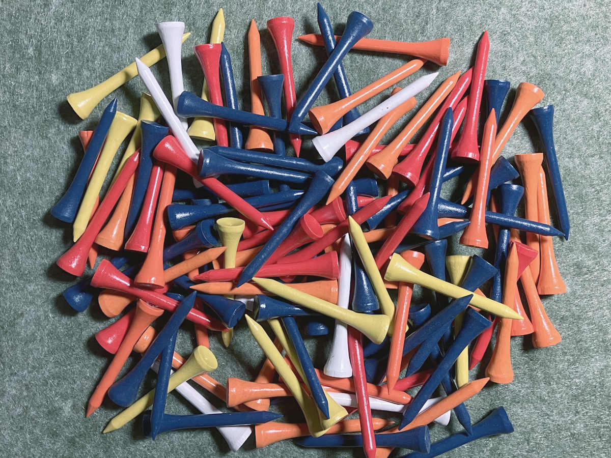 Golftees Bambus Bunt 54mm - 5,4 cm