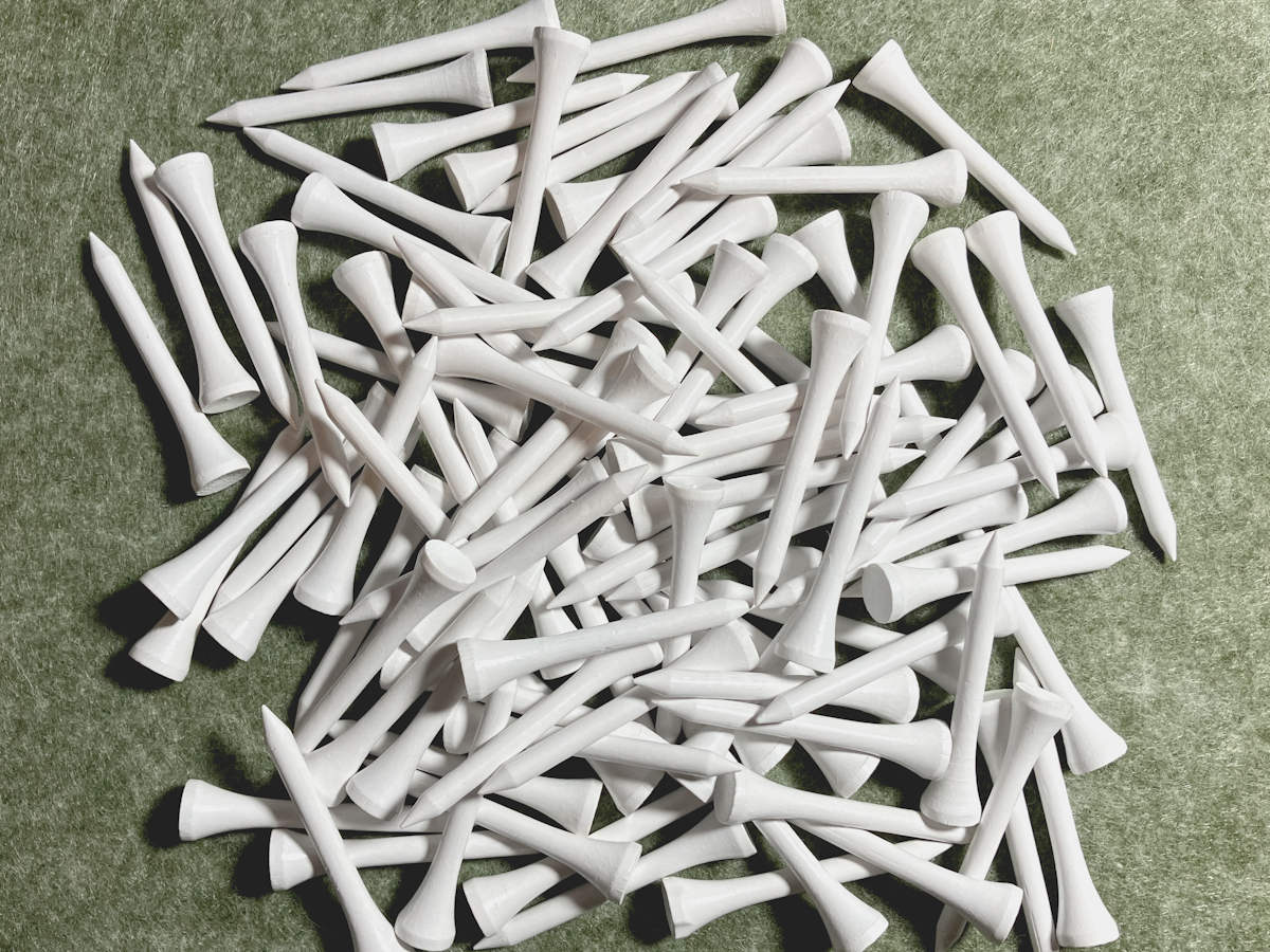 Golftees Bambus Weiß 54mm