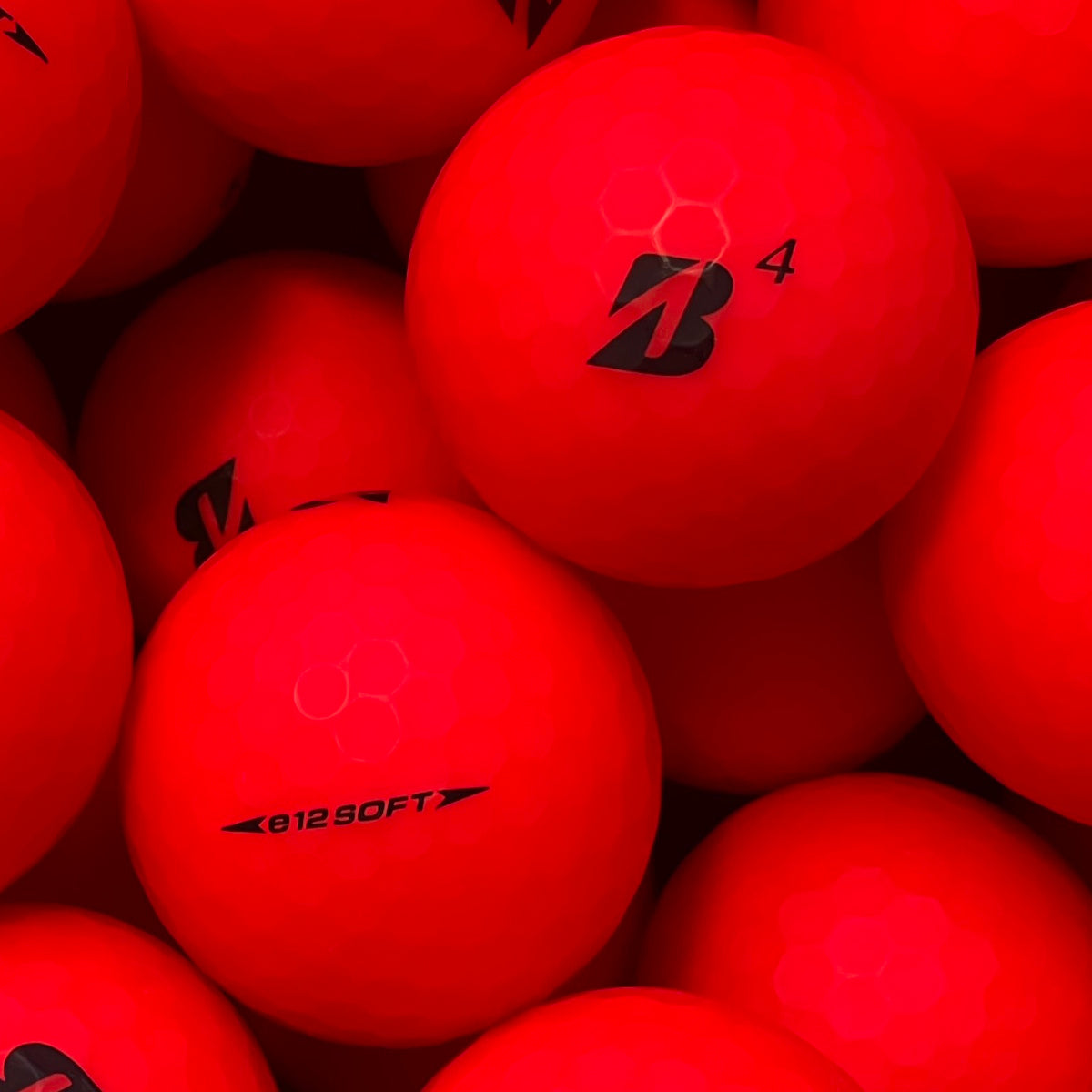 Bridgestone e12 Soft Matt Rot Lakeballs - gebrauchte e12 Soft Matt Rot Golfbälle Galerie