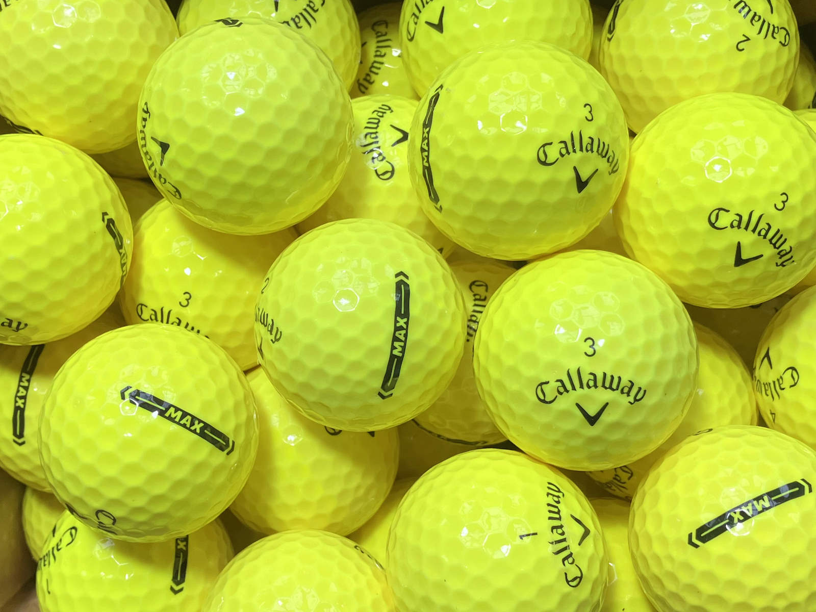 Callaway Supersoft MAX Gelb Lakeballs - gebrauchte Supersoft MAX Gelb Golfbälle AAAA-Qualität