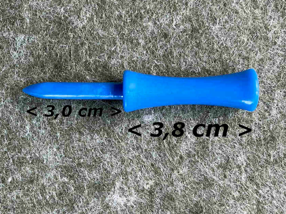 Plastik Castle Golf Tees Blau 6,8 cm mit Maß