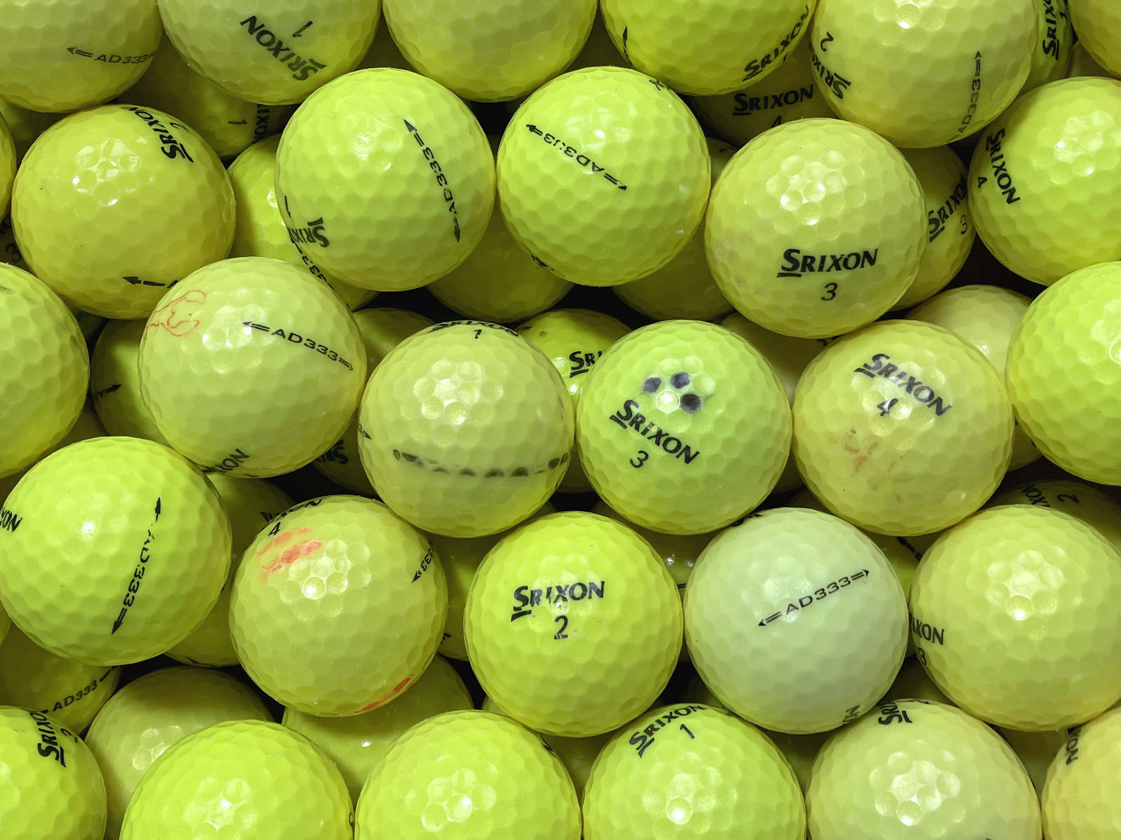 Srixon AD333 Gelb Lakeballs - gebrauchte AD333 Gelb Golfbälle AA/AAA-Qualität
