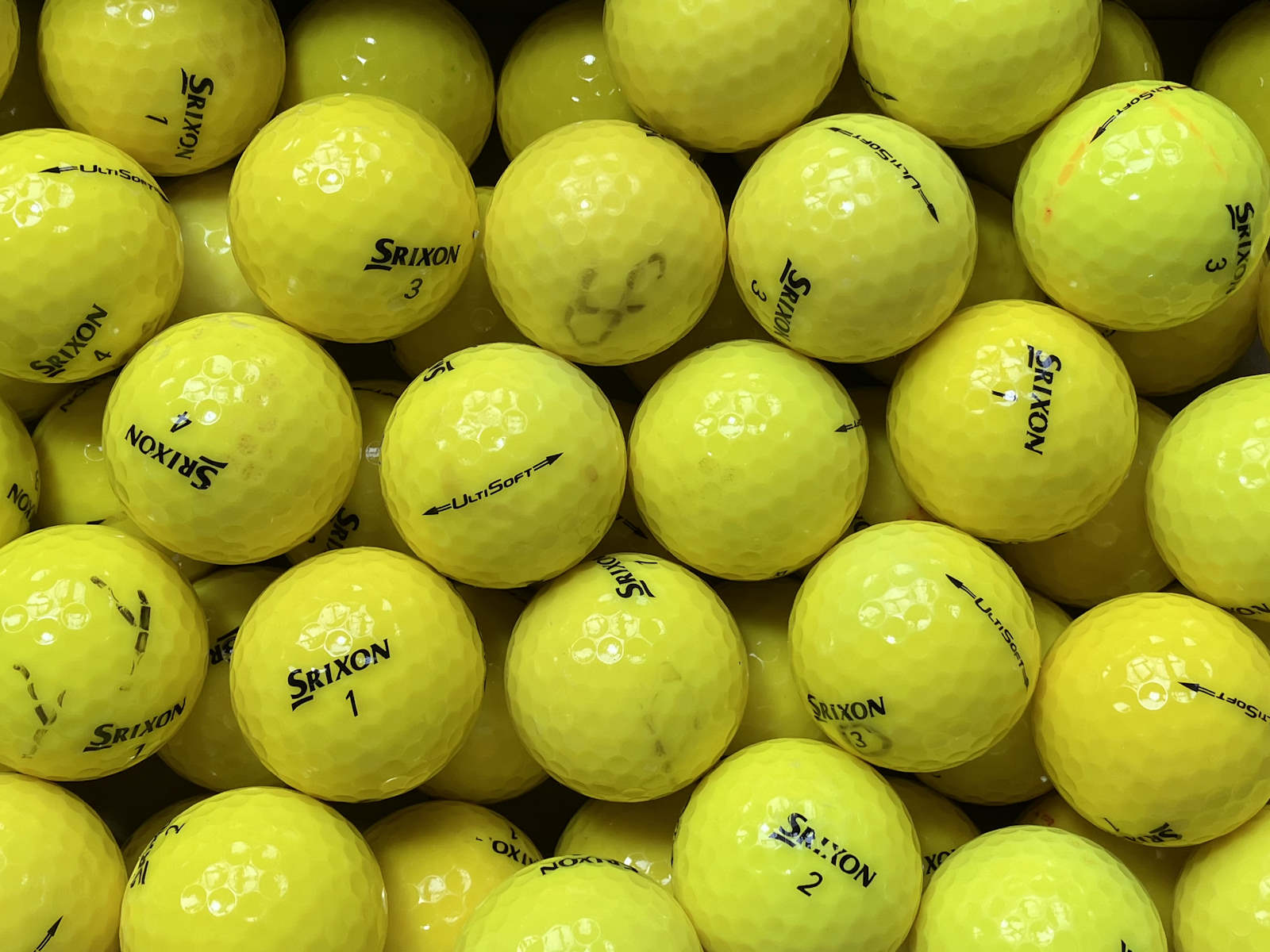 Srixon UltiSoft Gelb Lakeballs - gebrauchte UltiSoft Gelb Golfbälle AA/AAA-Qualität