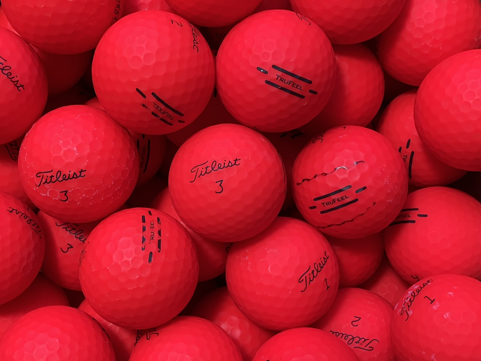 Titleist TruFeel Matt Rot Lakeballs - gebrauchte TruFeel Matt Rot Golfbälle AA/AAA-Qualität