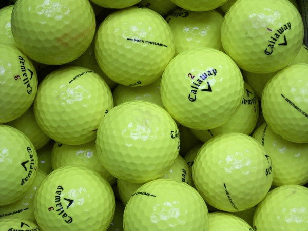 Callaway HEX Chrome Gelb Lakeballs - gebrauchte HEX Chrome Gelb Golfbälle AA/AAA-Qualität