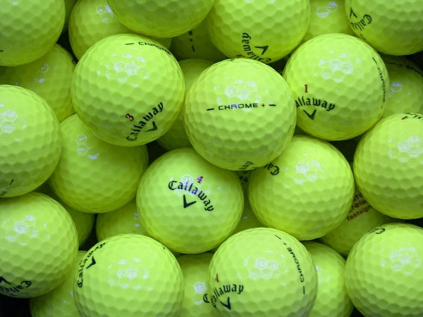 Callaway HEX Chrome+ (Plus) Gelb Lakeballs - gebrauchte HEX Chrome+ (Plus) Gelb Golfbälle AAAA-Qualität