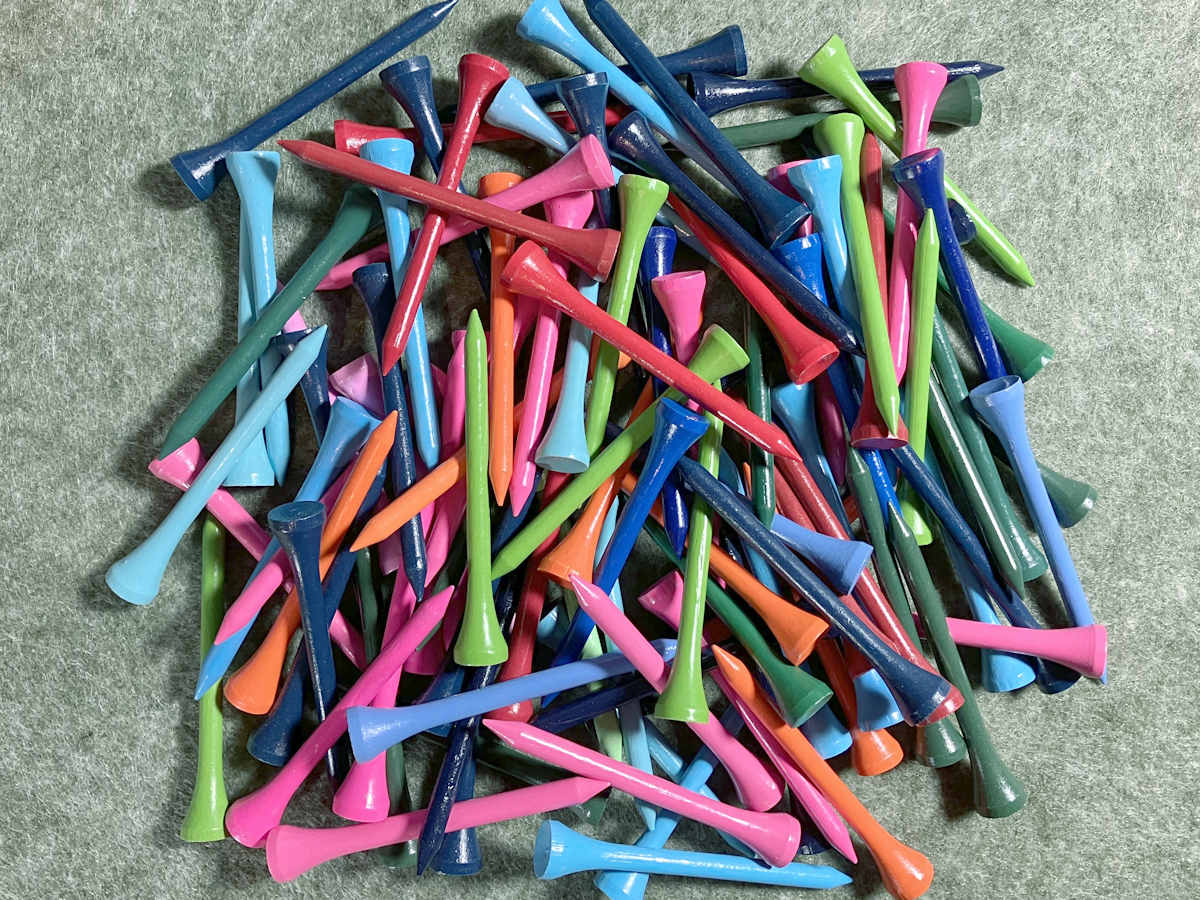 Golftees Bambus Bunt 70mm - 7,0 cm