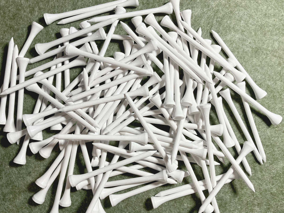 Golftees Bambus Weiß 83mm - 8,3 cm