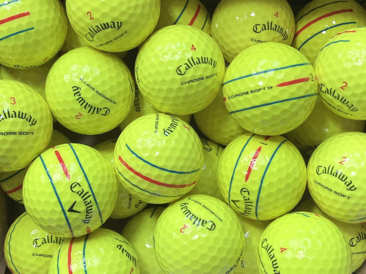 llaway Chrome Soft Triple Track Gelb Lakeballs - gebrauchte Chrome Soft Triple Track Gelb Golfbaelle AAAA-Qualität