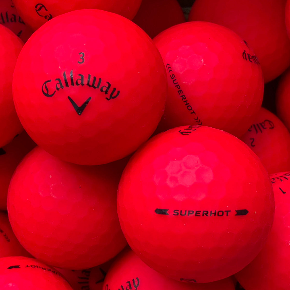 Callaway Superhot Bold Marr Rot Lakeballs - gebrauchte Superhot Bold Matt Rot Golfbälle Galerie