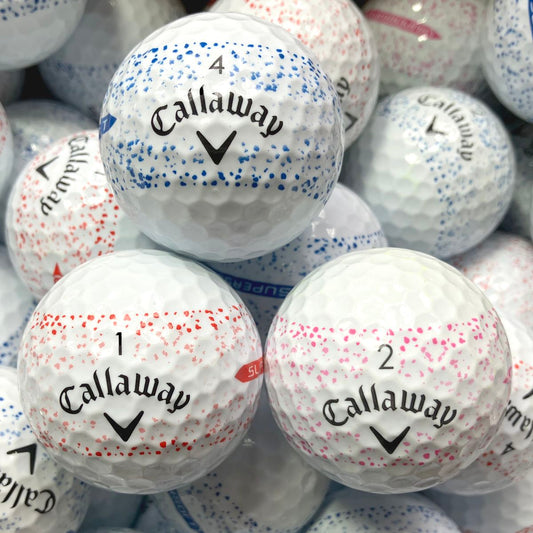 Callaway Supersoft Splatter 360 Bunt  Lakeballs - gebrauchte Supersoft Splatter 360 Bunt Golfbälle AAAA-Qualität