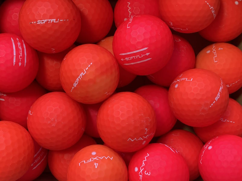 Maxfli SoftFli Matt Rot Lakeballs - gebrauchte SoftFli Matt Rot Golfbälle AA/AAA-Qualität