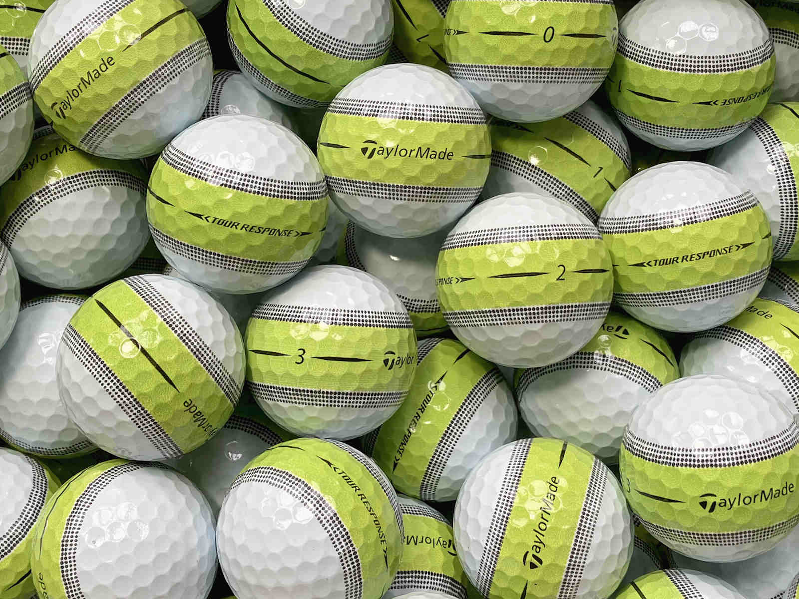 TaylorMade Tour Response Stripe Lemon Lakeballs - gebrauchte Tour Response Stripe Lemon Golfbälle AAAA-Qualität