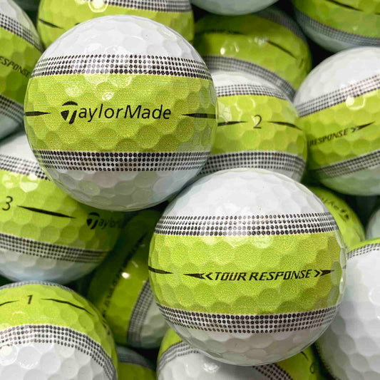 TaylorMade Tour Response Stripe Lemon Lakeballs - gebrauchte Tour Response Stripe Lemon Golfbälle Galerie