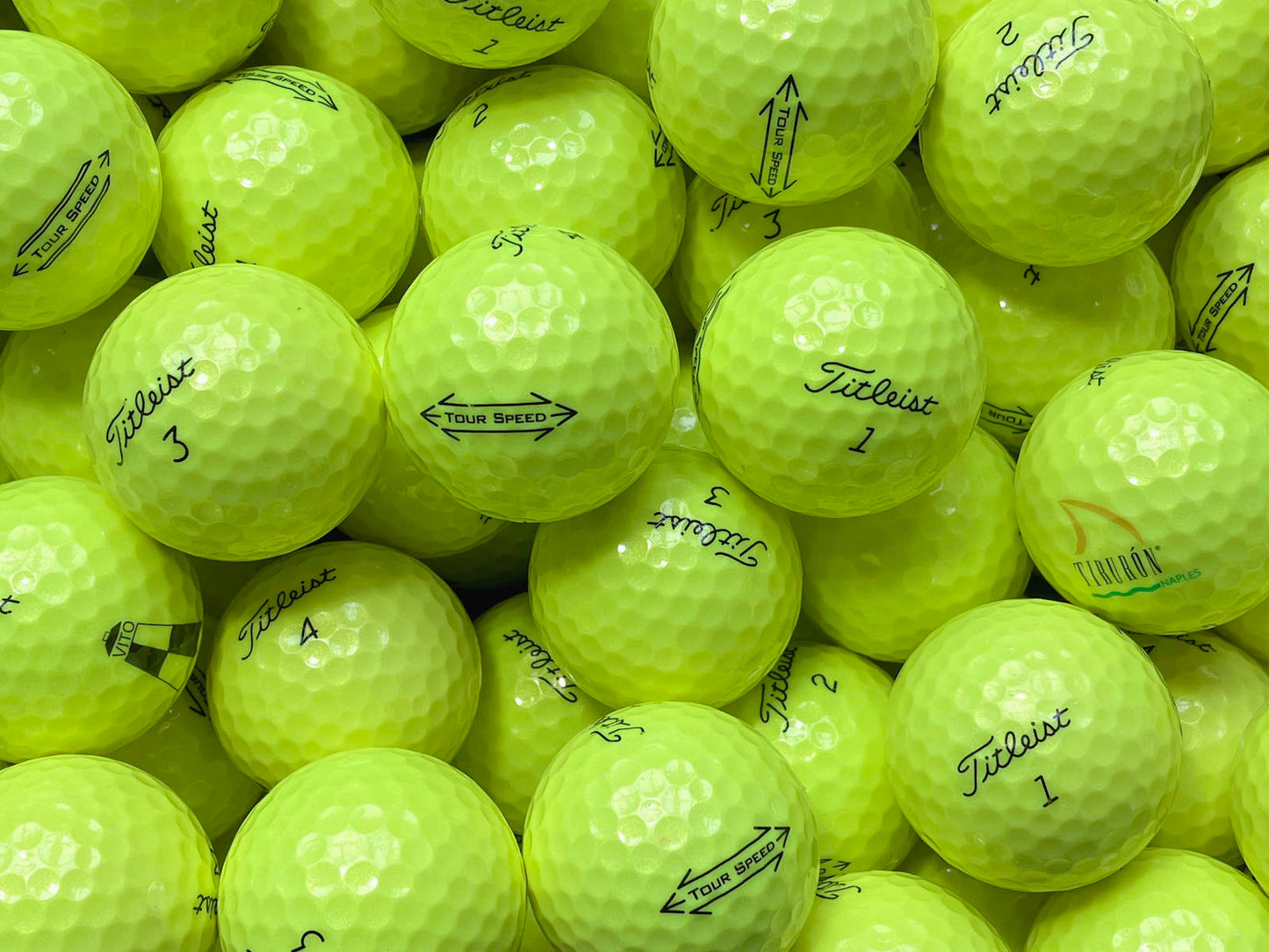 Titleist Tour Speed Gelb Lakeballs - gebrauchte Titleist Tour Speed Gelb Golfbälle AAAA-Qualität
