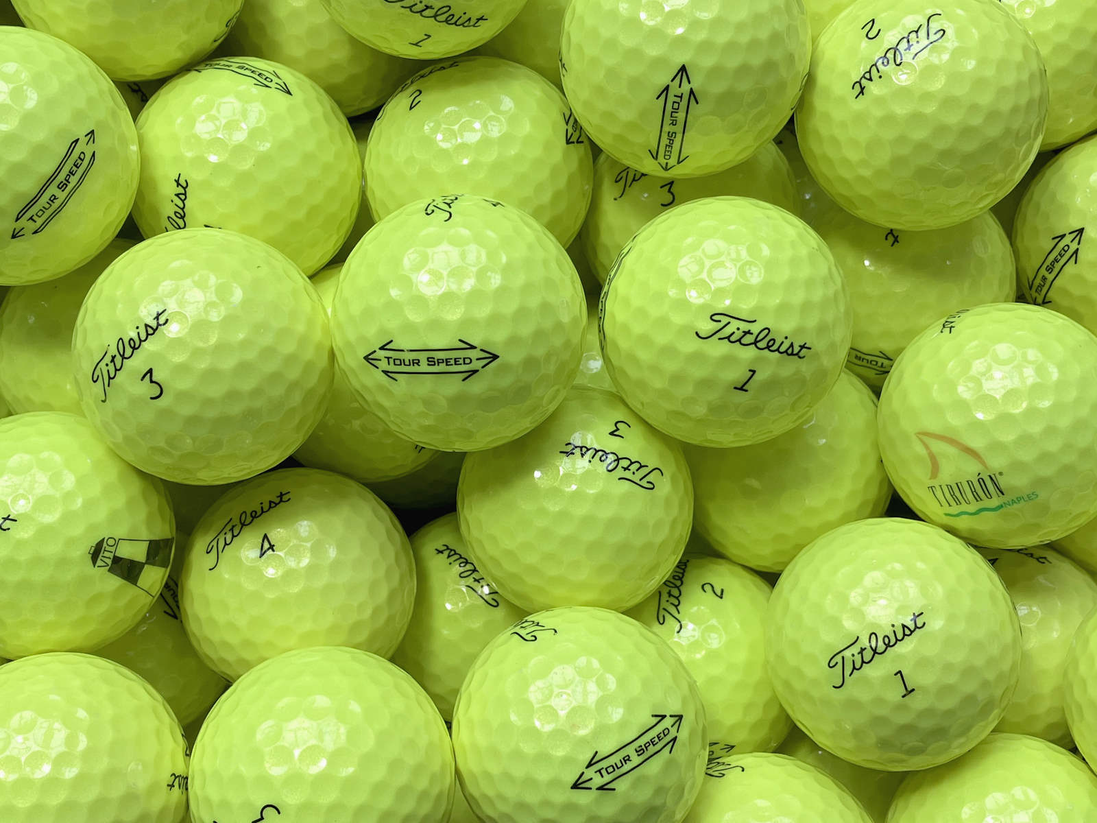 Titleist Tour Speed Gelb Lakeballs - gebrauchte Titleist Tour Speed Gelb Golfbälle AAAA-Qualität