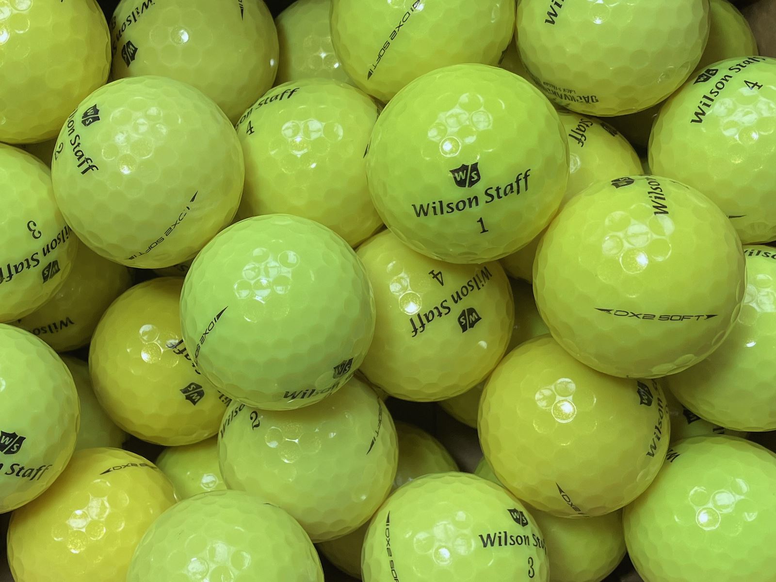 Wilson Staff Dx2 Soft Gelb Lakeballs - gebrauchte Staff Dx2 Soft Gelb Golfbälle AAAA-Qualität