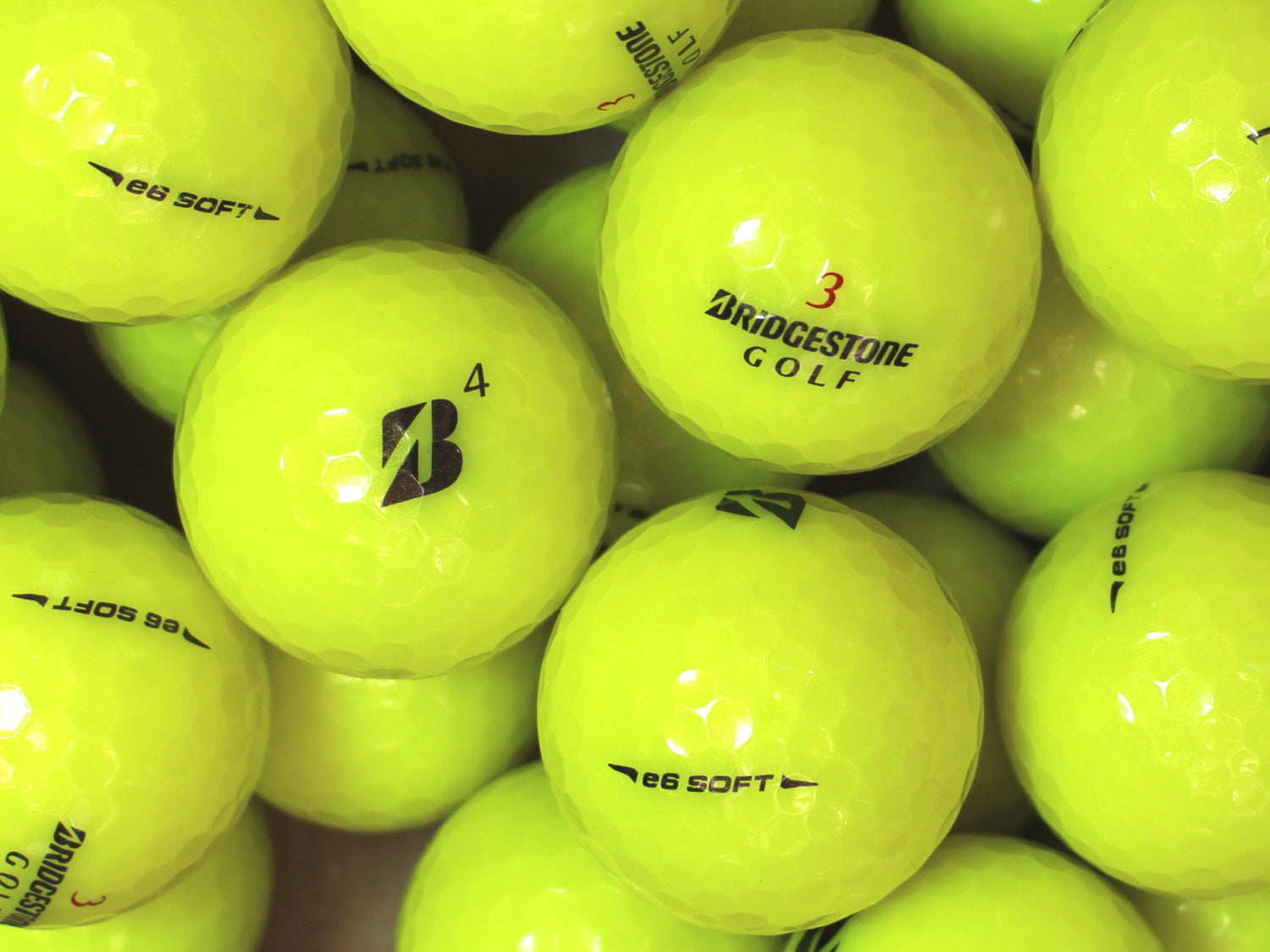  gebrauchte Bridgestone e6 Soft Gelb Golfbälle - Lakeballs