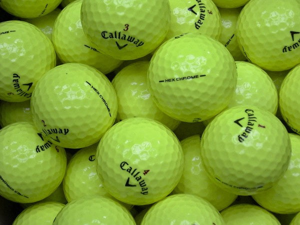 Callaway HEX Chrome Gelb Lakeballs - gebrauchte HEX Chrome Gelb Golfbälle AAAA-Qualität