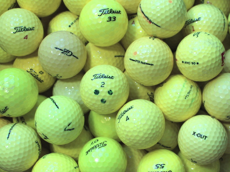 Titleist Mix Gelb Lakeballs - gebrauchte Titleist Mix Gelb Golfbälle AA/AAA-Qualität