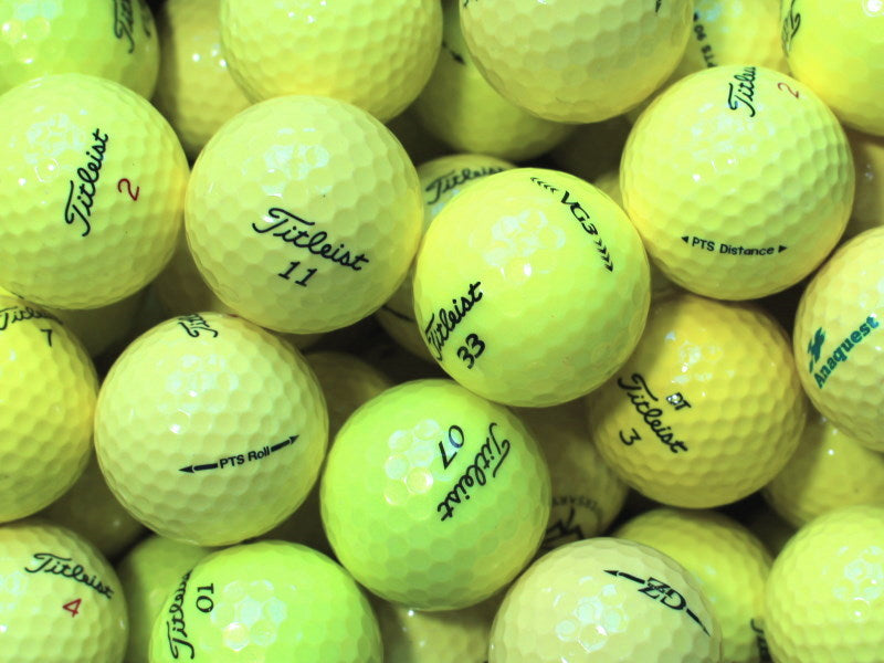Titleist Mix Gelb Lakeballs - gebrauchte Titleist Mix Gelb Golfbälle AAAA-Qualität