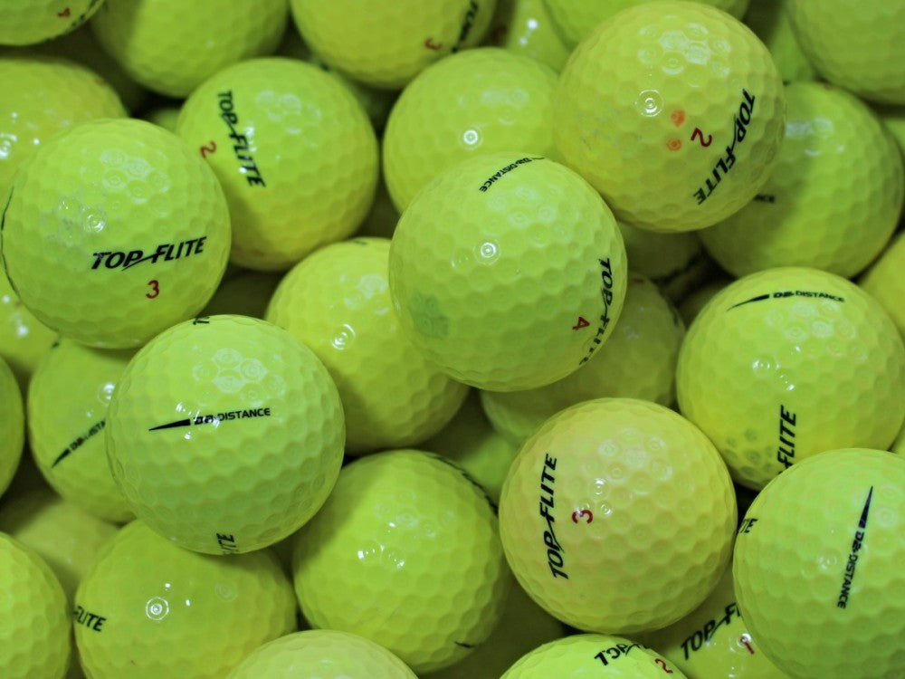 Top-Flite D2 Mix Gelb Lakeballs - gebrauchte D2 Mix Gelb Golfbälle AA/AAA-Qualität