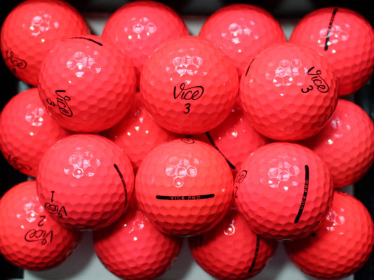 Vice Pro Neon Red Lakeballs - gebrauchte Pro Neon Red Golfbälle AAAA-Qualität
