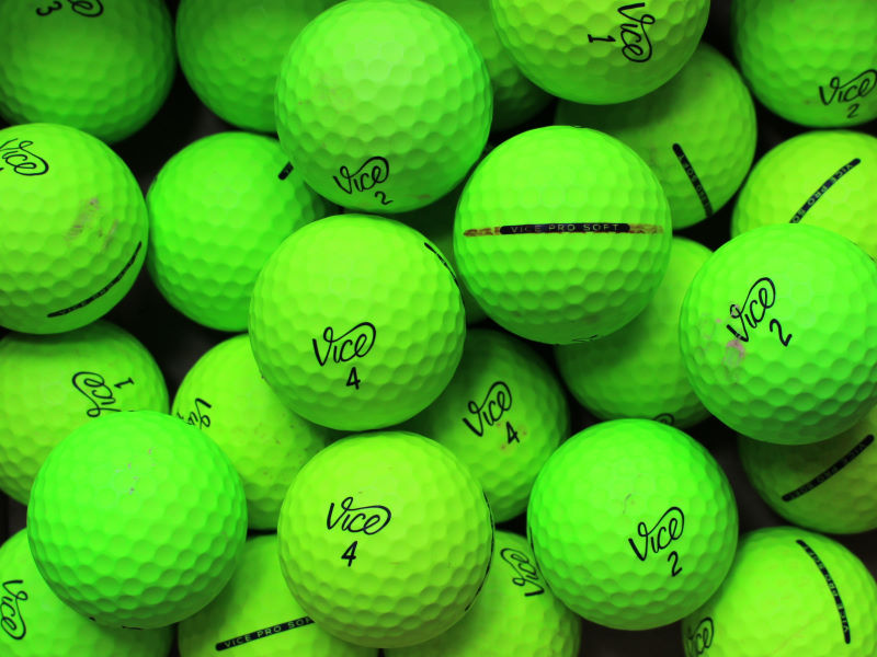 Vice Pro Soft Lime Matt Lakeballs - gebrauchte Pro Soft Lime Matt Golfbälle AA/AAA-Qualität