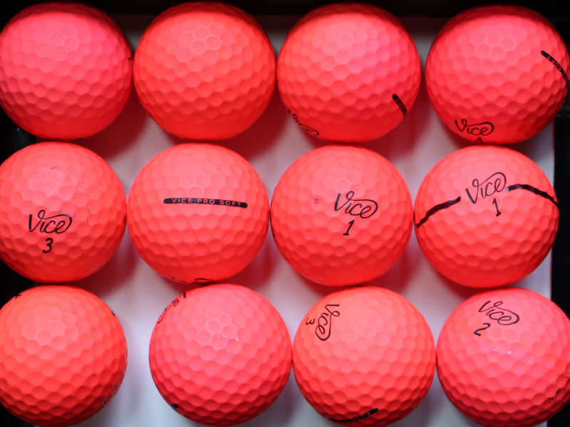 Vice Pro Soft Red Matt Lakeballs - gebrauchte Pro Soft Red Matt Golfbälle AA/AAA-Qualität