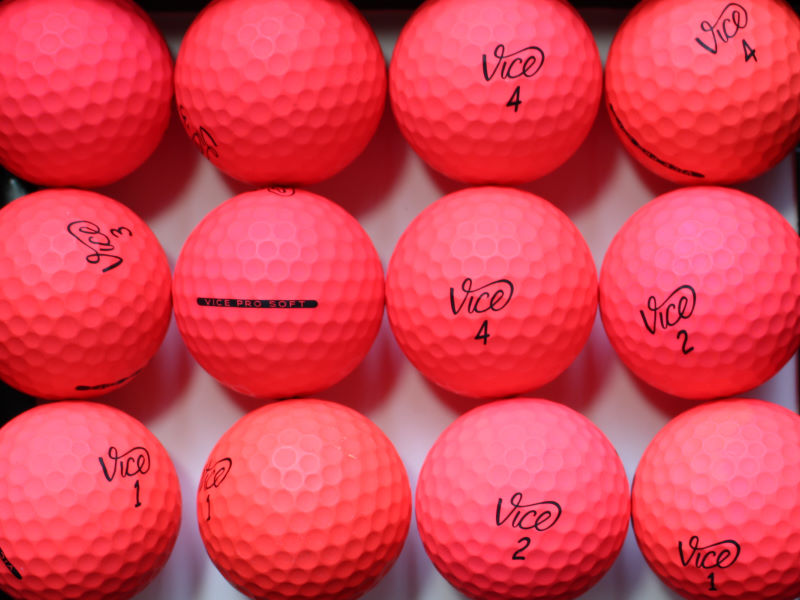Vice Pro Soft Red Matt Lakeballs - gebrauchte Pro Soft Red Matt Golfbälle AAAA-Qualität